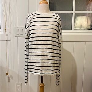 H&M Black and White Striped Knit Top